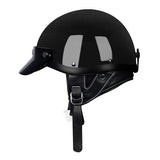 Black Retro Open Face 3/4 Beasley Motorcycle Helmet is brought to you by KingsMotorcycleFairings.com