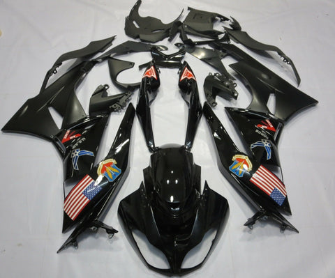 Fairing kit for a Kawasaki Ninja ZX6R 636 (2009-2012) Black U.S. Air Force