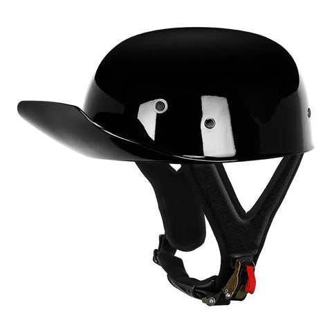 Black Vintage Baseball Cap Motorcycle Helmet is brought to you by KingsMotorcycleFairings.com