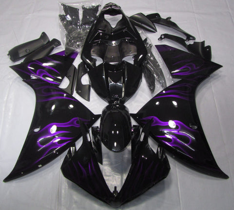 Yamaha YZF-R1 (2012-2014) Black & Purple Flame Fairings