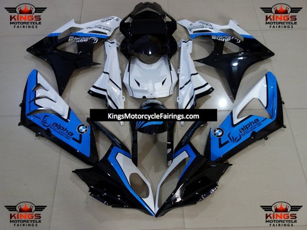 BMW S1000RR (2009-2014) Black, Blue & White Alpha Fairings