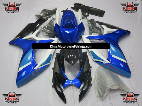 Suzuki GSXR750 (2006-2007) Black, Blue, White & Light Blue Fairings