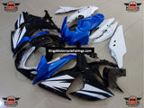 Black, Blue and White Fairing Kit for a 2009, 2010, 2011, 2012, 2013, 2014, 2015 & 2016 Suzuki GSX-R1000 motorcycle