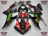 Black and Candy Red Flames Fairing Kit for a 2004, 2005 & 2006 Yamaha YZF-R1 motorcycle