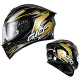 Black, Gold & Silver G10 Ryzen Motorcycle Helmet at KingsMotorcycleFairings.com