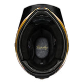 Black, Gold and White Lightning Beasley Open-Face Motorcycle Helmet is brought to you by KingsMotorcycleFairings.com