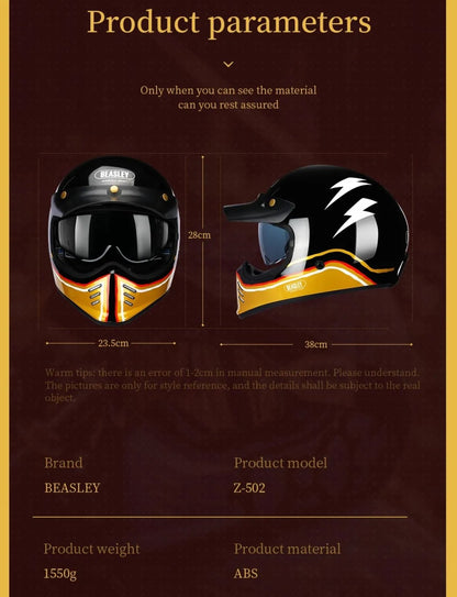 Black, Gold and White Lightning Beasley Open-Face Motorcycle Helmet is brought to you by KingsMotorcycleFairings.com