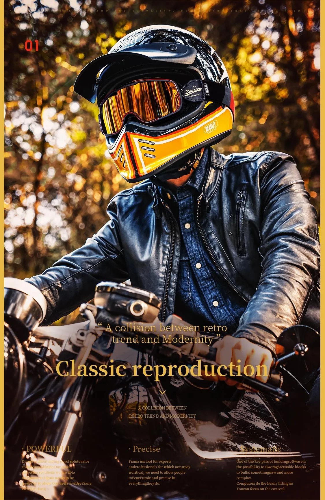 Black, Gold and White Lightning Beasley Open-Face Motorcycle Helmet is brought to you by KingsMotorcycleFairings.com