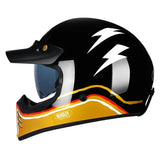 Black, Gold and White Lightning Beasley Open-Face Motorcycle Helmet is brought to you by KingsMotorcycleFairings.com