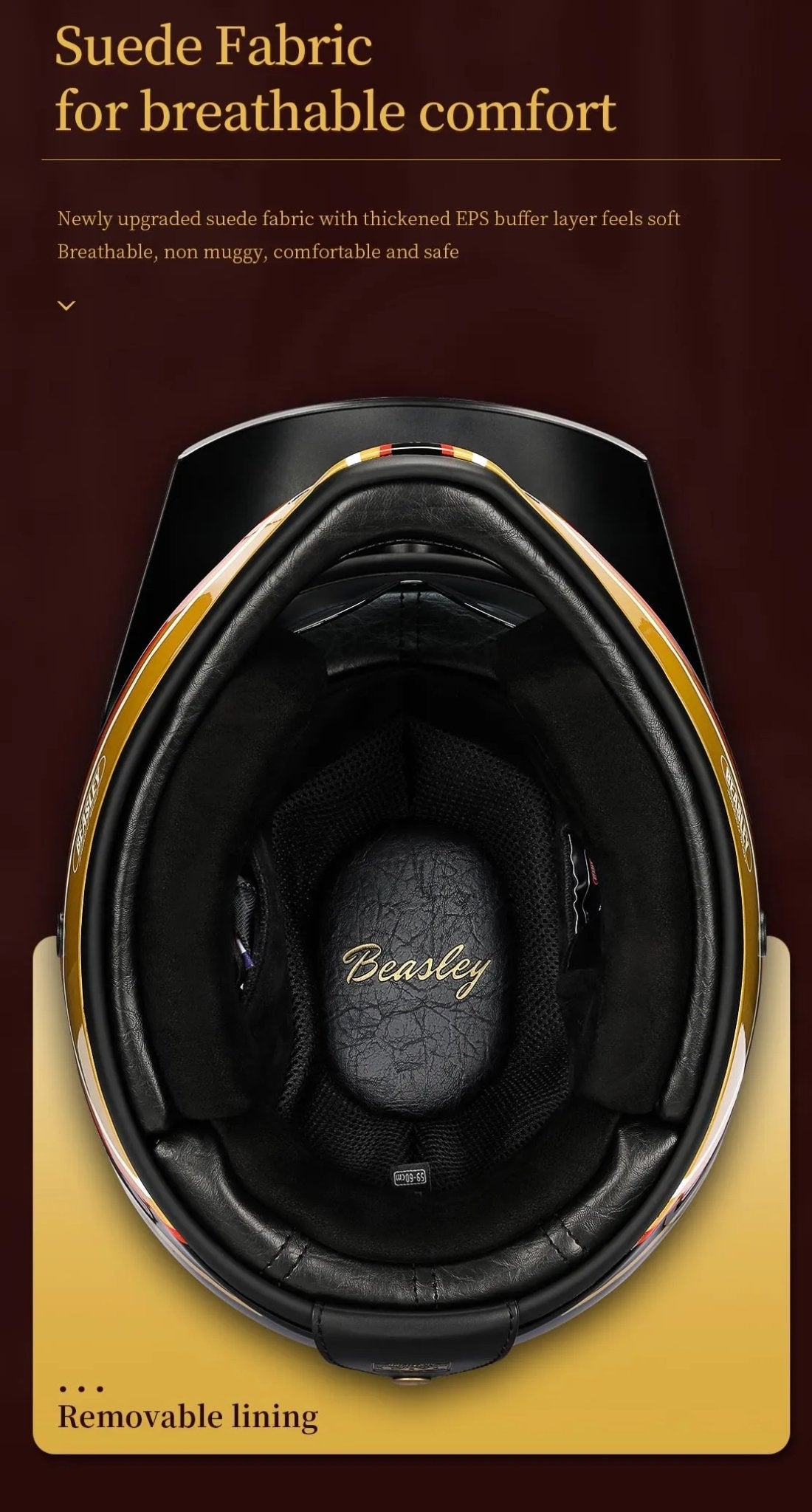 Beasley Motorcycle Helmet - Black, Gold, Lightning