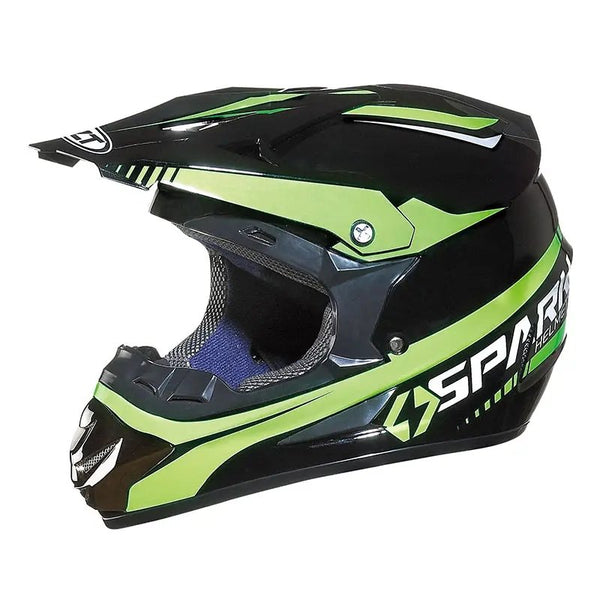 Black and Green Dirt Bike Motorcycle Helmet is brought to you by KingsMotorcycleFairings.com