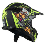 Black & Green War Dog Dirt Bike Motorcycle Helmet - KingsMotorcycleFairings.com