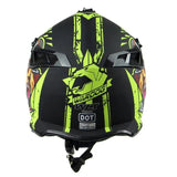 Black & Green War Dog Dirt Bike Motorcycle Helmet - KingsMotorcycleFairings.com