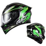 Black, Green & White G10 Ryzen Motorcycle Helmet at KingsMotorcycleFairings.com