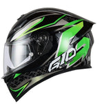 Black, Green & White G10 Ryzen Motorcycle Helmet at KingsMotorcycleFairings.com