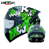 Black, Green & White Good Mood Motorcycle Helmet at KingsMotorcycleFairings.com