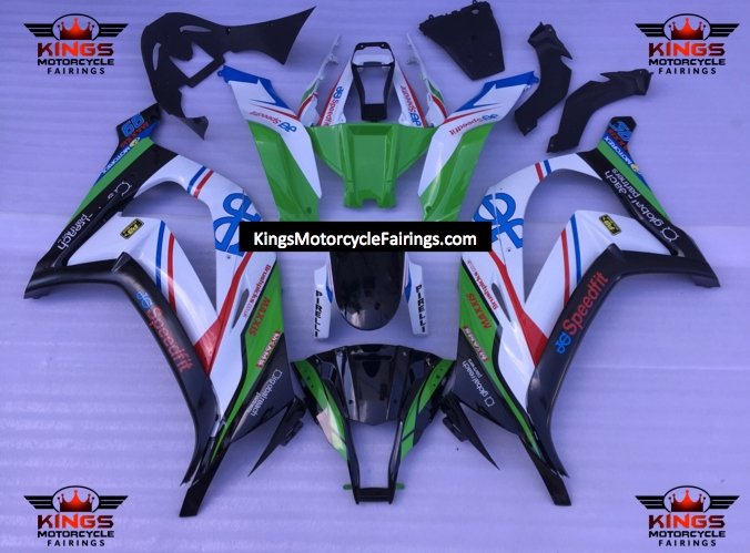 Fairing Kit for a Kawasaki Ninja ZX10R (2011-2015) Black, Green, White, Blue & Red