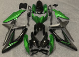 Black, Green and Gray Fairing Kit for a 2008, 2009 & 2010 Suzuki GSX-R750 motorcycle
