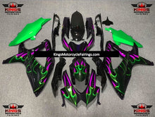 Suzuki GSXR750 (2008-2010) Black, Green & Purple Flame Fairings
