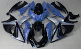 Black, Light Blue and Silver Fairing Kit for a 2009, 2010, 2011, 2012, 2013, 2014, 2015 & 2016 Suzuki GSX-R1000 motorcycle