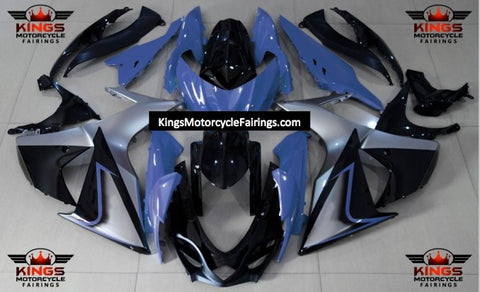 Suzuki GSXR1000 (2009-2016) Black, Light Blue & Silver Fairings