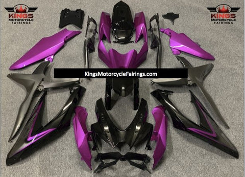 Suzuki GSXR600 (2008-2010) Black, Magenta Purple & Gray Fairings