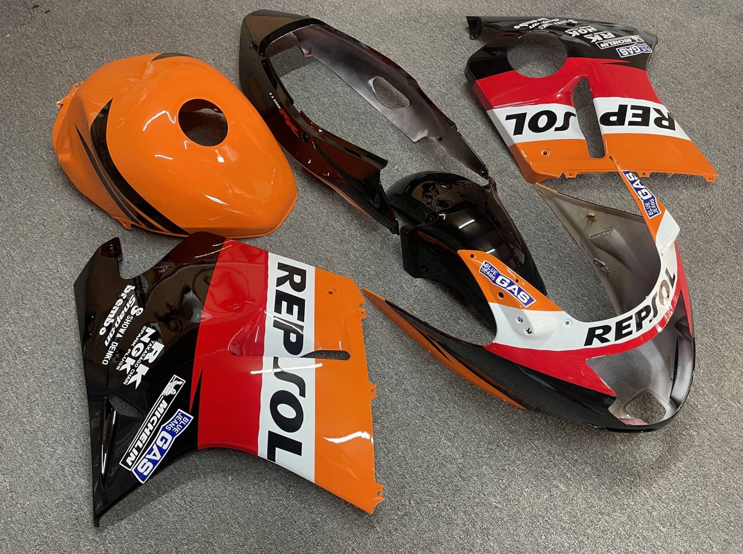 HONDA CBR1100XX Fairings (1996-2007) Orange Repsol at KingsMotorcycleFairings.com