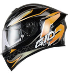 Black, Orange & Silver G10 Ryzen Motorcycle Helmet at KingsMotorcycleFairings.com