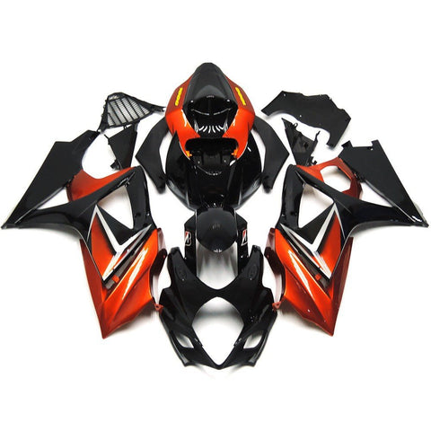 Suzuki GSXR1000 (2007-2008) Black, Orange & Silver Fairings