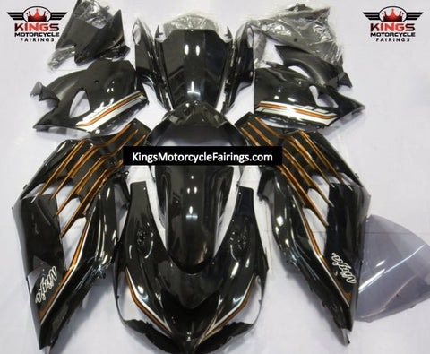 Fairing kit for a Kawasaki Ninja ZX14R (2012-2021) Black, Orange & Silver
