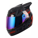 The Black and Red Pulse HNJ Full-Face Motorcycle Helmet with Horns is brought to you by Kings Motorcycle Fairings