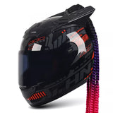 The Black and Red Pulse HNJ Full-Face Motorcycle Helmet with Horns & Braids is brought to you by Kings Motorcycle Fairings.