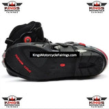 Black & Red Speed Leather Motorcycle Short Boots at KingsMotorcycleFairings.com