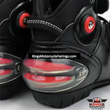 Black & Red Speed Leather Motorcycle Short Boots at KingsMotorcycleFairings.com