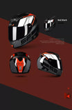 The Black, Red, Dark Gray and White HNJ Full-Face Motorcycle Helmet is brought to you by Kings Motorcycle Fairings