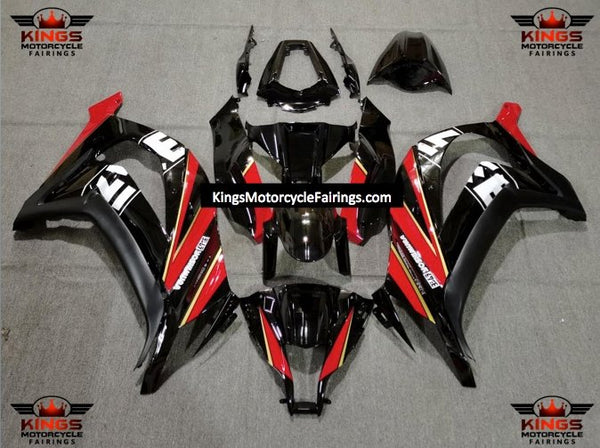 Fairing Kit for a Kawasaki Ninja ZX10R (2011-2015) Black, Red, Gold & White