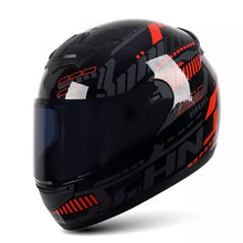 Black, Red & Gray Pulse HNJ Motorcycle Helmet with Black Visor