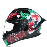 Black, Red, Green & White Joker Motorcycle Helmet - HNJ - KingsMotorcycleFairings.com