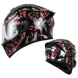 Black, Red & Silver Ryzen Motorcycle Helmet at KingsMotorcycleFairings.com