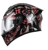 Black, Red & Silver Ryzen Motorcycle Helmet at KingsMotorcycleFairings.com