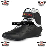 Black, Red & White Riding Tribe Motorcycle Short Boot is brought to you by KingsMotorcycleFairings.com