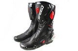 Black, Red & White Speed Leather Motorcycle Boots at KingsMotorcycleFairings.com
