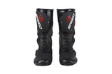 Black, Red & White Speed Leather Motorcycle Boots at KingsMotorcycleFairings.com