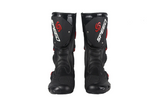 Black, Red & White Speed Leather Motorcycle Boots at KingsMotorcycleFairings.com