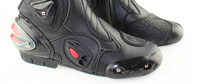 Black, Red & White Speed Leather Motorcycle Boots at KingsMotorcycleFairings.com