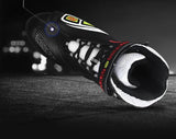 Black, Red, White & Yellow Riding Tribe Motorcycle Short Boot is brought to you by KingsMotorcycleFairings.com