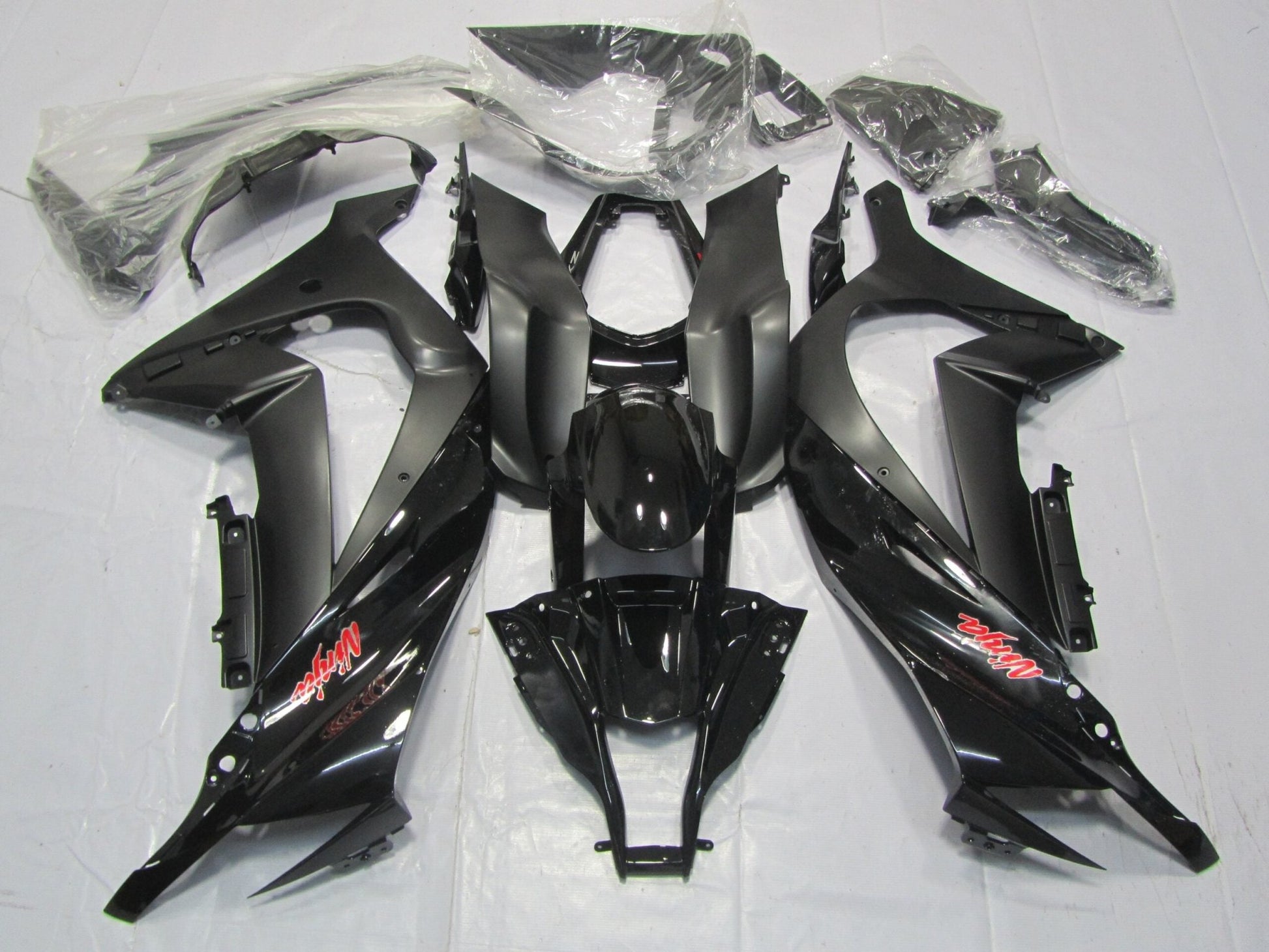 Black, Red and Matte Black Fairing Kit for a 2011, 2012, 2013, 2014 & 2015 Kawasaki Ninja ZX-10R motorcycle