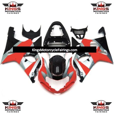 Suzuki GSXR1000 (2000-2002) Black, Red & Silver Fairings