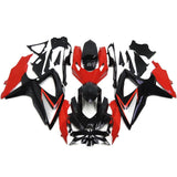 Black, Red and Silver Fairing Kit for a 2008, 2009, & 2010 Suzuki GSX-R600 motorcycle