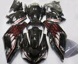 Black, Red and Silver Fairing Kit for a 2012, 2013, 2014, 2015, 2016, 2017, 2018, 2019, 2020 & 2021 Kawasaki Ninja ZX-14R motorcycle